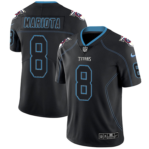 Tennessee Titans #8 Marcus Mariota Lights Out Black Men's Stitched Limited Rush Jersey Men's