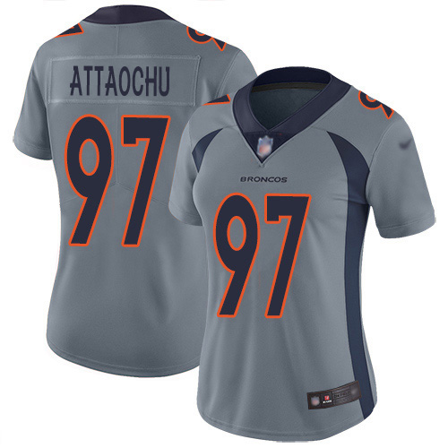 Denver Broncos #97 Jeremiah Attaochu Gray Women's Stitched Limited Inverted Legend Jersey Womens