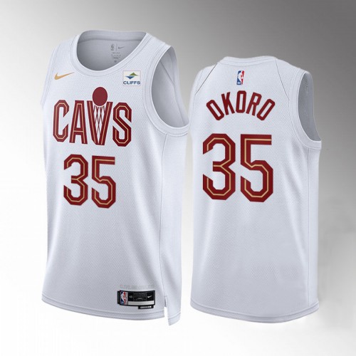 Cleveland Cleveland Cavaliers #35 Isaac Okoro Mens White 2022-23 Association Edition Jersey Mens