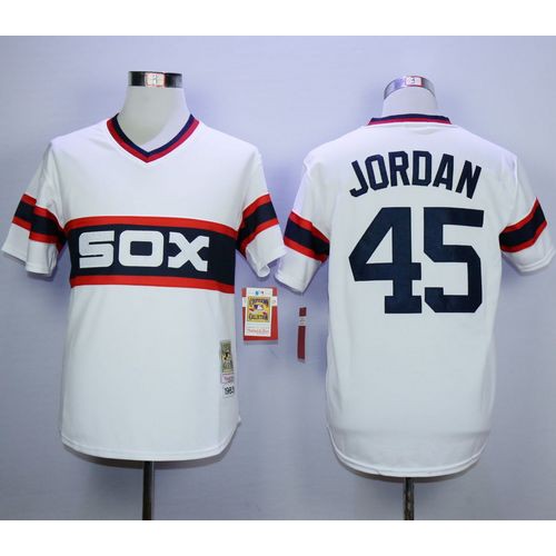 Mitchell And Ness 1983 Chicago White Sox #45 Michael Jordan White Throwback Stitched Jersey Men's