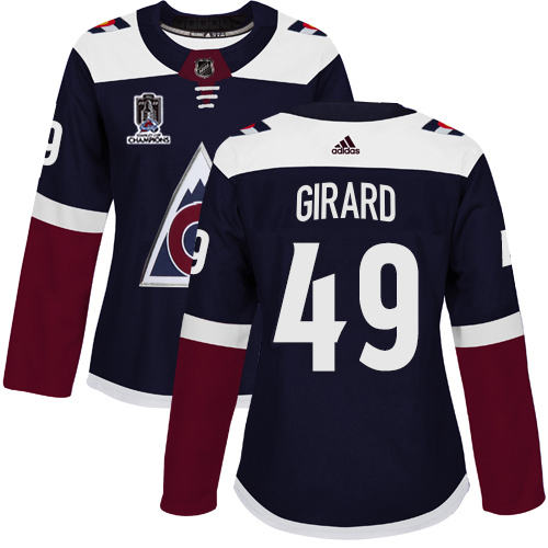 Adidas Colorado Avalanche #49 Samuel Girard Navy Women's 2022 Stanley Cup Champions Alternate Authentic Stitched Jersey Womens