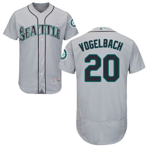 Seattle Mariners #20 Dan Vogelbach Grey Flexbase Authentic Collection Stitched Jersey Men's