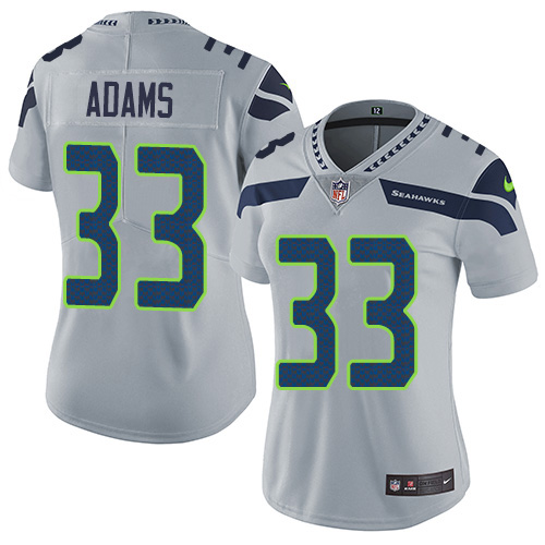 Seahawks #33 Jamal Adams Grey Alternate Women's Stitched Vapor Untouchable Limited Jersey