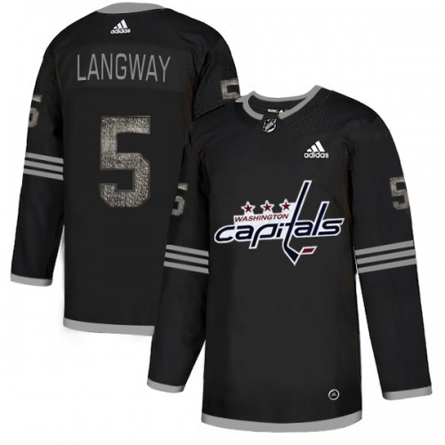Adidas Washington Capitals #5 Rod Langway Black_1 Authentic Classic Stitched Jersey Men's