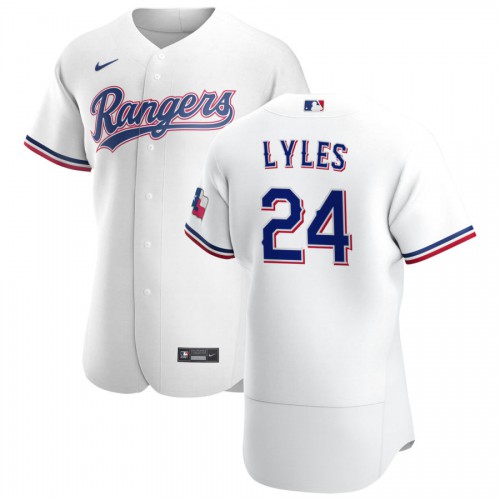 Texas Texas Rangers #24 Jordan Lyles Men's White Home 2020 Authentic Player Jersey Men's
