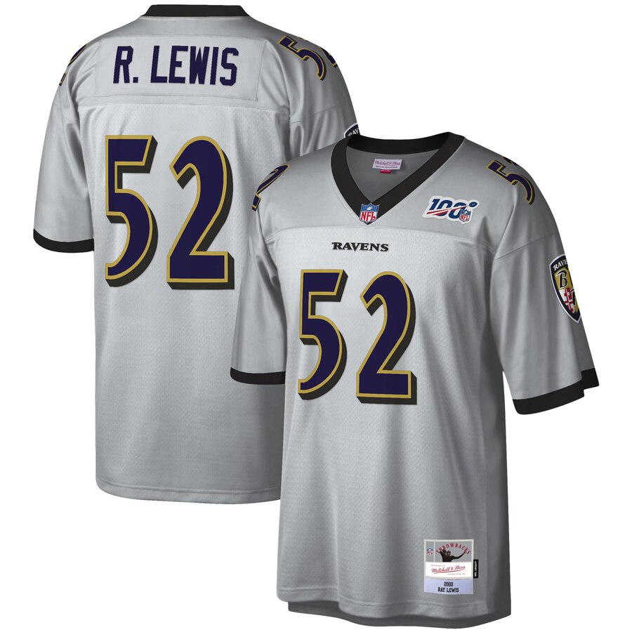 Baltimore Ravens #52 Ray Lewis Mitchell & Ness 100 Retired Player Platinum Jersey
