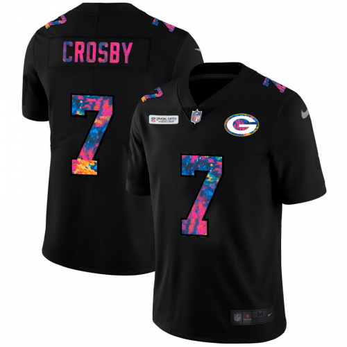 Green Bay Green Bay Packers #7 Mason Crosby Men's Multi-Color Black 2020 Crucial Catch Vapor Untouchable Limited Jersey Men's