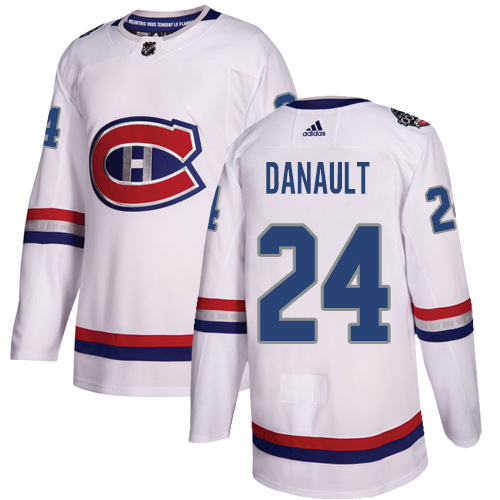 Adidas Montreal Canadiens #24 Phillip Danault White Authentic 2017 100 Classic Stitched Youth Jersey Youth