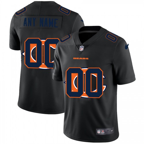 Chicago Bears Custom Men's Team Logo Dual Overlap Limited Jersey Black