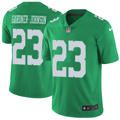 Eagles #23 C.J. Gardner-Johnson Green Youth Stitched Limited Rush Jersey