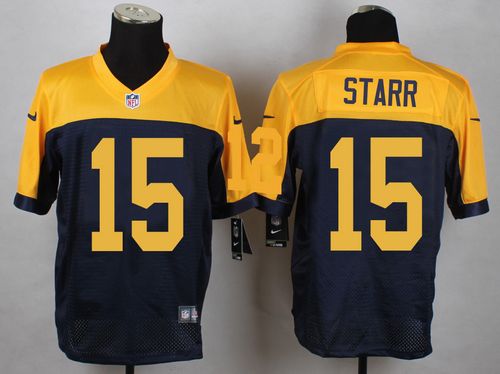 Packers #15 Bart Starr Navy Blue Alternate Men's Stitched New Elite Jersey