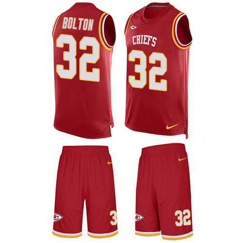 Chiefs #32 Nick Bolton Red Team Color Men's Stitched Limited Tank Top Suit Jersey