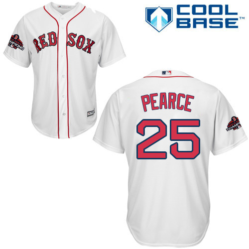 Boston Red Sox #25 Steve Pearce White New Cool Base 2018 World Series Champions Stitched Jersey Men's