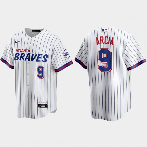 Atlanta Atlanta Braves #9 Orlando Arcia White Men's 2021 City Connect Replica Jersey Men's