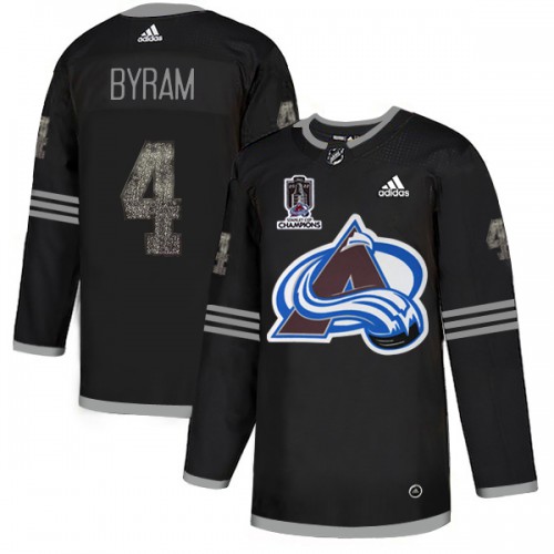 Adidas Colorado Avalanche #4 Bowen Byram Black Youth 2022 Stanley Cup Champions Authentic Classic Stitched Jersey Youth