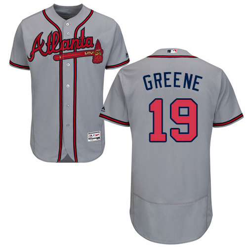 Atlanta Braves #19 Shane Greene Grey Flexbase Authentic Collection Stitched Jersey Men's