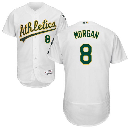 Oakland Athletics #8 Joe Morgan White Flexbase Authentic Collection Stitched Jersey Men's