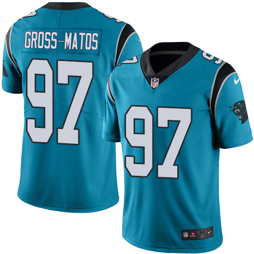 Carolina Panthers #97 Yetur Gross-Matos Blue Alternate Men's Stitched Vapor Untouchable Limited Jersey Men's