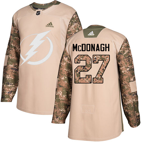 Adidas Tampa Bay Lightning #27 Ryan McDonagh Camo Authentic 2017 Veterans Day Stitched Jersey Men's