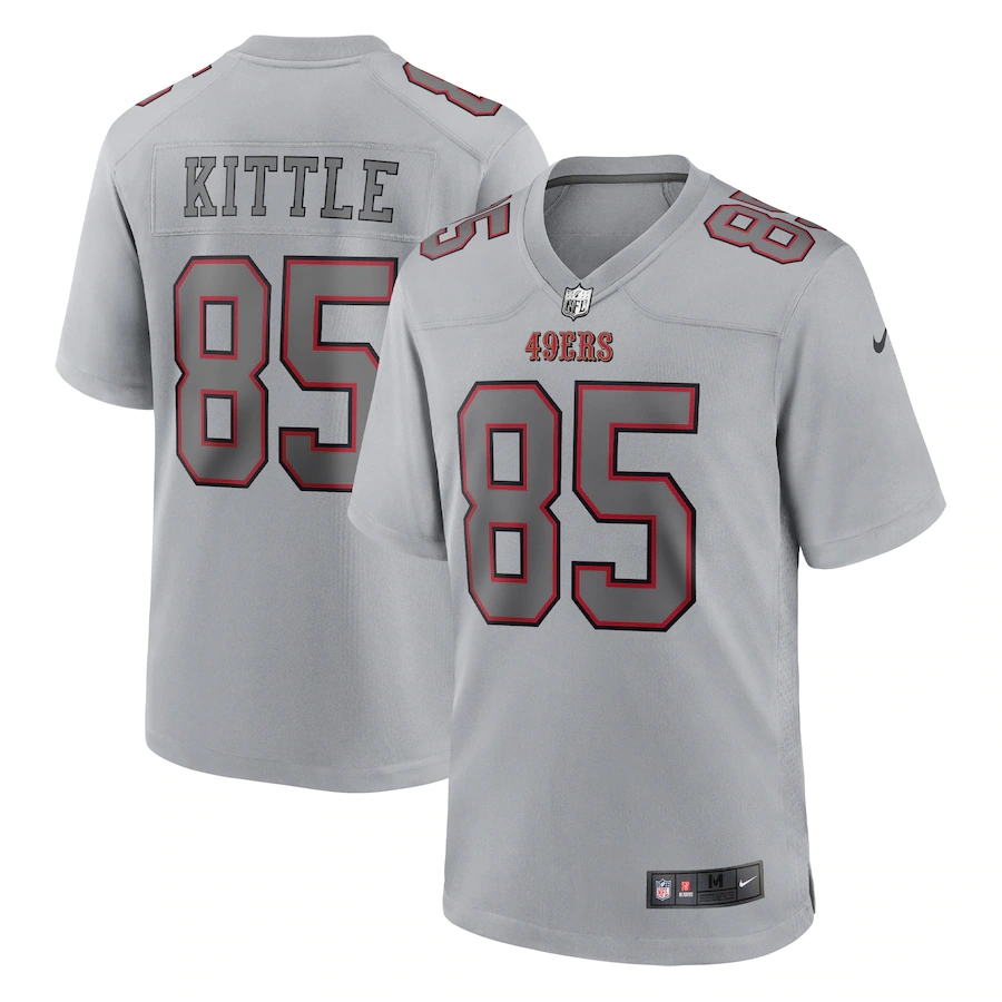 San Francisco 49ers #85 George Kittle Men's Gray Atmosphere Fashion Game Jersey