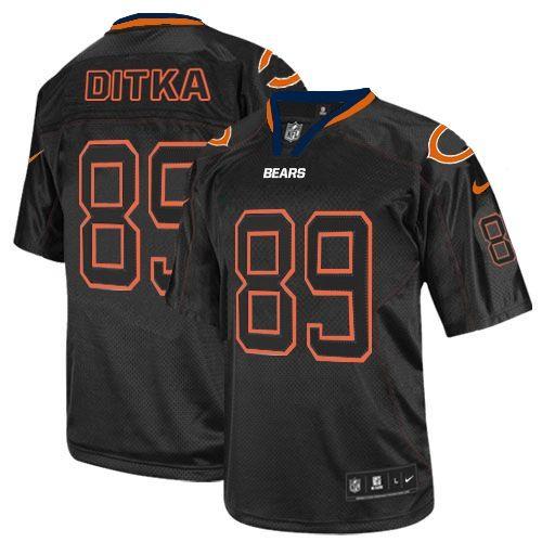 Bears #89 Mike Ditka Lights Out Black Men's Stitched Elite Jersey