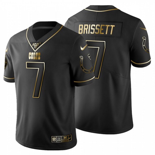 Indianapolis Indianapolis Colts #7 Jacoby Brissett Men's Black Golden Limited 100 Jersey Men's