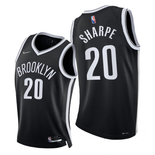 Brooklyn Nets #20 Dayron Sharpe Womens 2021-22 75th Diamond Anniversary Jersey Black Womens