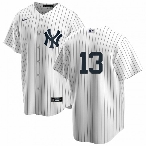 New York New York Yankees #13 Joey Gallo Men's White Home Jersey - No Name Men's