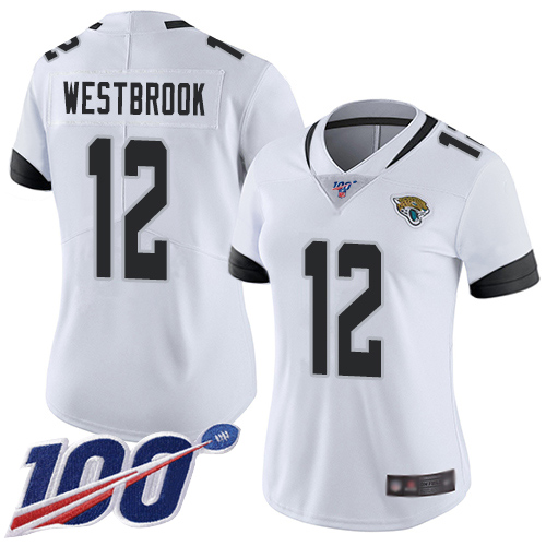 Jacksonville Jaguars #12 Dede Westbrook White Women's Stitched 100th Season Vapor Limited Jersey Womens