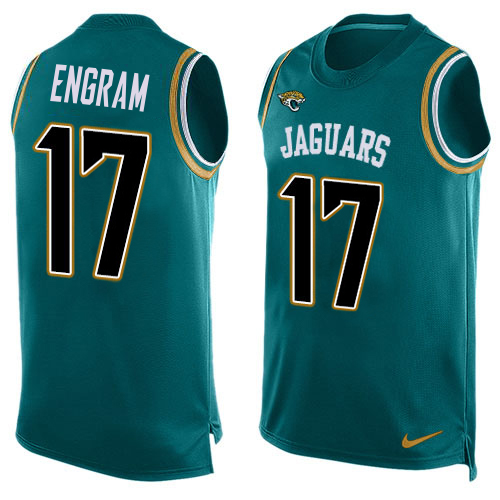 Jaguars #17 Evan Engram Teal Green Team Color Men's Stitched Limited Tank Top Jersey