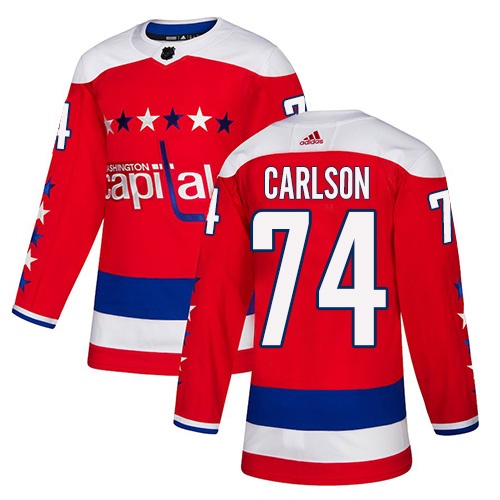 Adidas Washington Capitals #74 John Carlson Red Alternate Authentic Stitched Jersey Men's