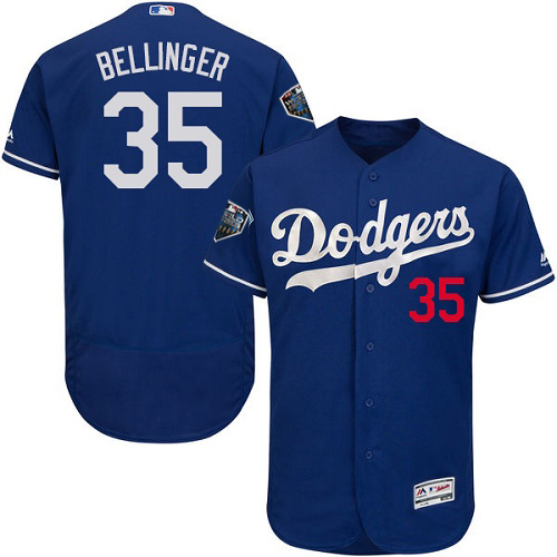 Los Angeles Dodgers #35 Cody Bellinger Blue Flexbase Authentic Collection 2018 World Series Stitched Jersey Men's