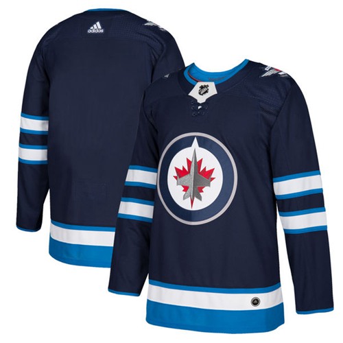 Adidas Jets Blank Navy Blue Home Authentic Stitched Jersey