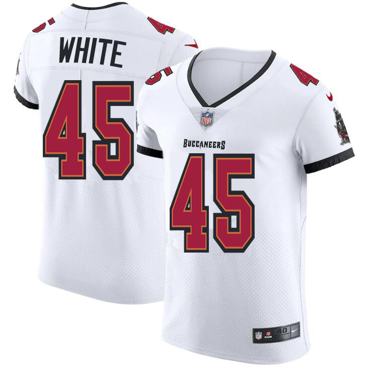 Tampa Bay Buccaneers #45 Devin White Men's White Vapor Elite Jersey