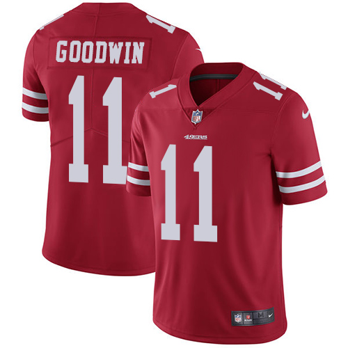 San Francisco 49ers #11 Marquise Goodwin Red Team Color Youth Stitched Vapor Untouchable Limited Jersey Youth
