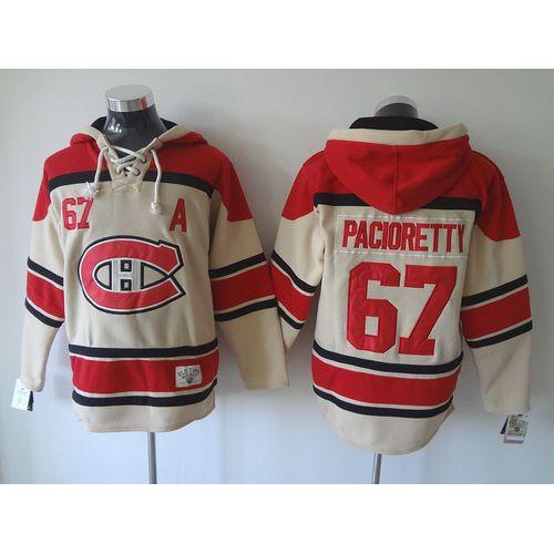 Montreal Canadiens #67 Max Pacioretty Cream Sawyer Hooded Sweatshirt Stitched Jersey Men's