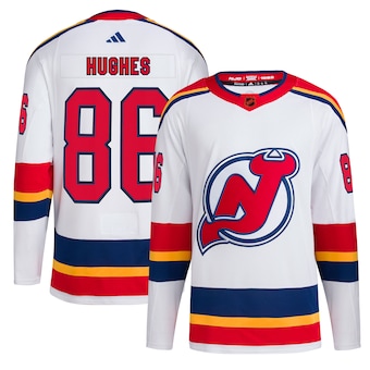 New Jersey Devils #86 Jack Hughes Men's Adidas Reverse Retro 2.0 Authentic Player Jersey - White