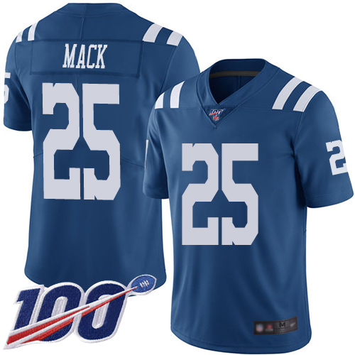 Indianapolis Colts #25 Marlon Mack Royal Blue Men's Stitched Limited Rush 100th Season Jersey Men's
