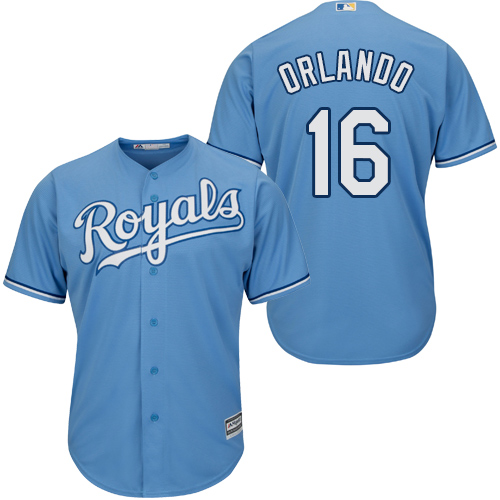 Kansas City Royals #16 Paulo Orlando Light Blue Cool Base Stitched Youth Jersey Youth
