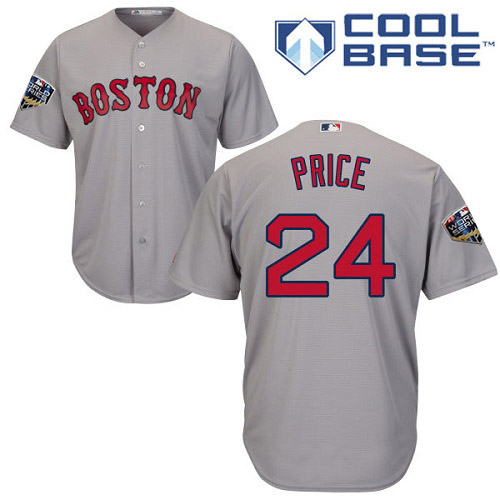 Boston Red Sox #24 David Price Grey New Cool Base 2018 World Series Stitched Jersey Men's
