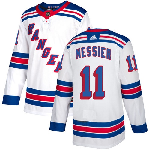 Adidas New York Rangers #11 Mark Messier White Road Authentic Stitched Youth Jersey Youth
