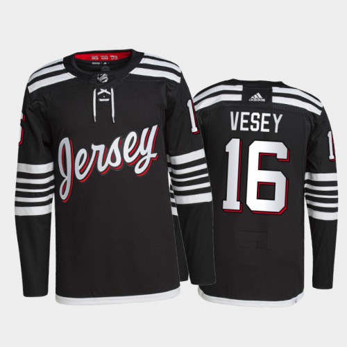 Adidas New Jersey Devils #16 Jimmy Vesey Men's 2021-22 Alternate Authentic Jersey - Black Men's