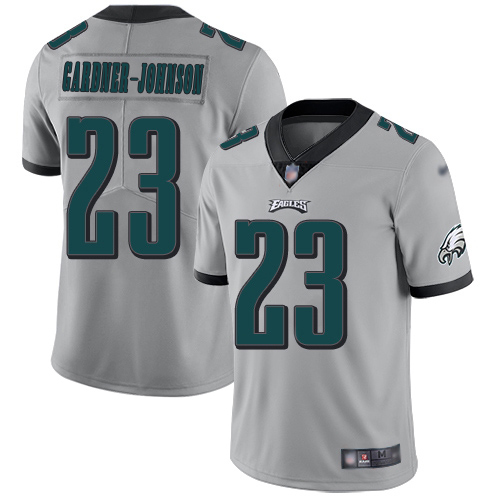 Eagles #23 C.J. Gardner-Johnson Silver Youth Stitched Limited Inverted Legend Jersey