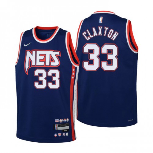 Brooklyn Brooklyn Nets #33 Nicolas Claxton Youth Navy 2021/22 Swingman Jersey - City Edition Youth