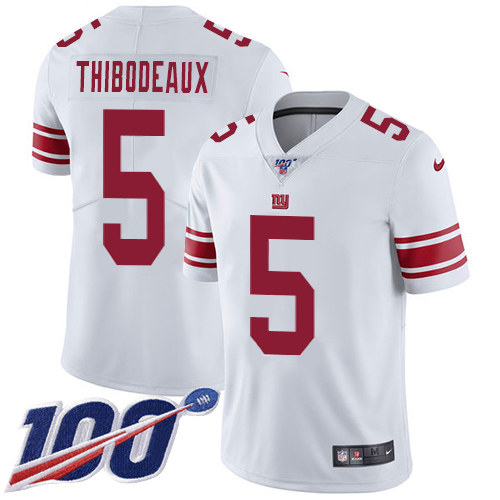 Giants #5 Kayvon Thibodeaux White Men's Stitched 100th Season Vapor Limited Jersey