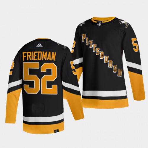 Adidas Pittsburgh Penguins #52 Mark Friedman Men's 2021-22 Alternate Authentic Jersey - Black Men's