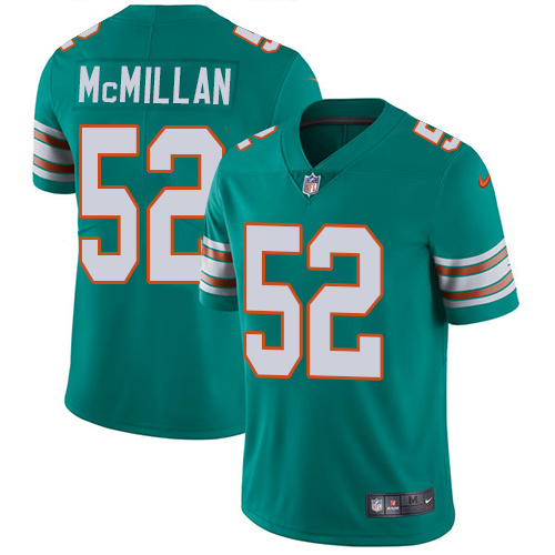 Miami Dolphins #52 Raekwon McMillan Aqua Green Alternate Men's Stitched Vapor Untouchable Limited Jersey Men's