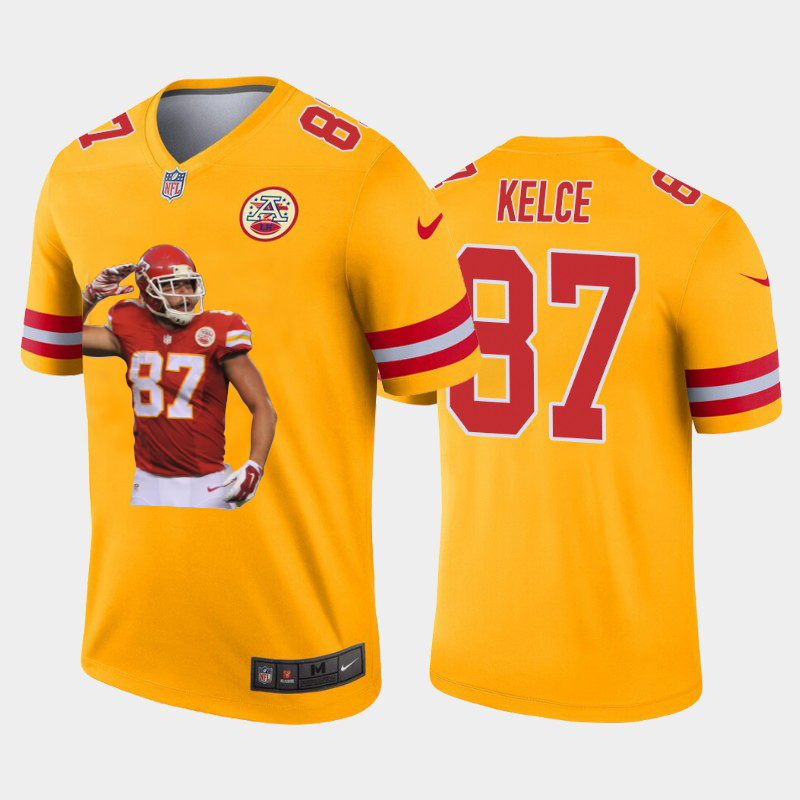 Kansas City Chiefs #87 Travis Kelce Team Hero 8 Vapor Limited Jersey Yellow