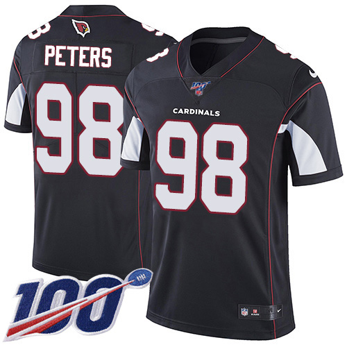 Arizona Cardinals #98 Corey Peters Black Alternate Men's Stitched 100th Season Vapor Limited Jersey Men's