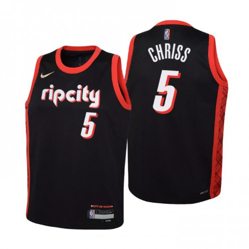 Portland Trail Portland Trail Blazers #5 Marquese Chriss Youth Black 2021/22 Swingman Jersey - City Edition Youth
